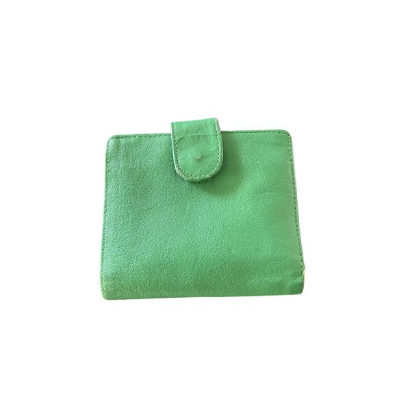 Robinsons Genuine Leather Green Wallet Bi-fold w/zipper coin purse & card slots - Picture 1 of 6